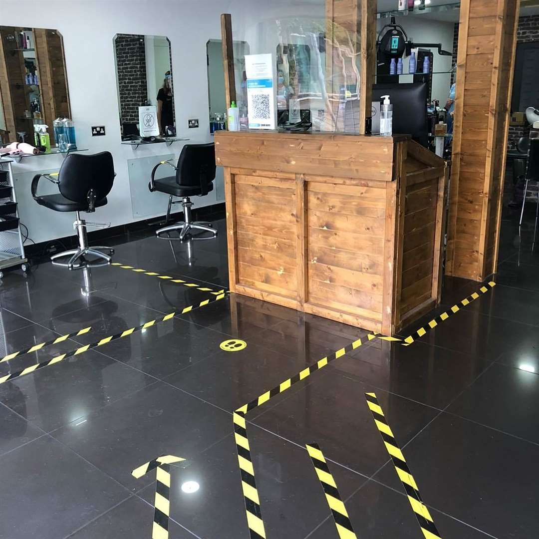 The salon is now empty of customers after lockdown