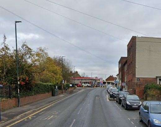 Temporary traffic lights were installed on Frindsbury Road after a gas leak. Pic: Google Maps