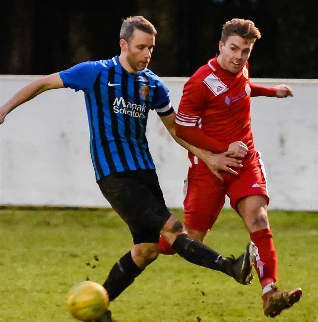 Aaron Millbank, right, has left Whitstable and joined rivals Herne Bay. Picture: Alan Langley