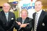Martin Saggers with Bob 'The Cat' Bevan and comedian Eddie Large