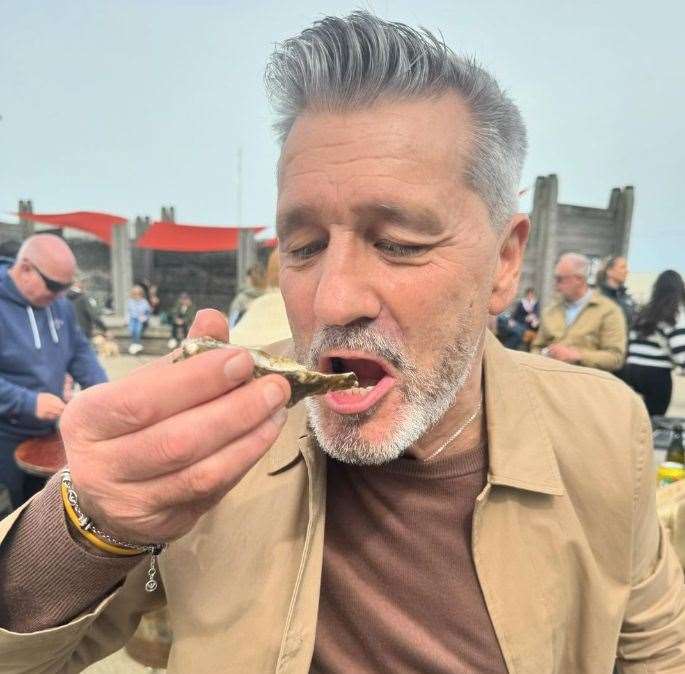 Roger tried Whitstable’s oysters while in the harbour area. Picture: Instagram/roger.hawes01