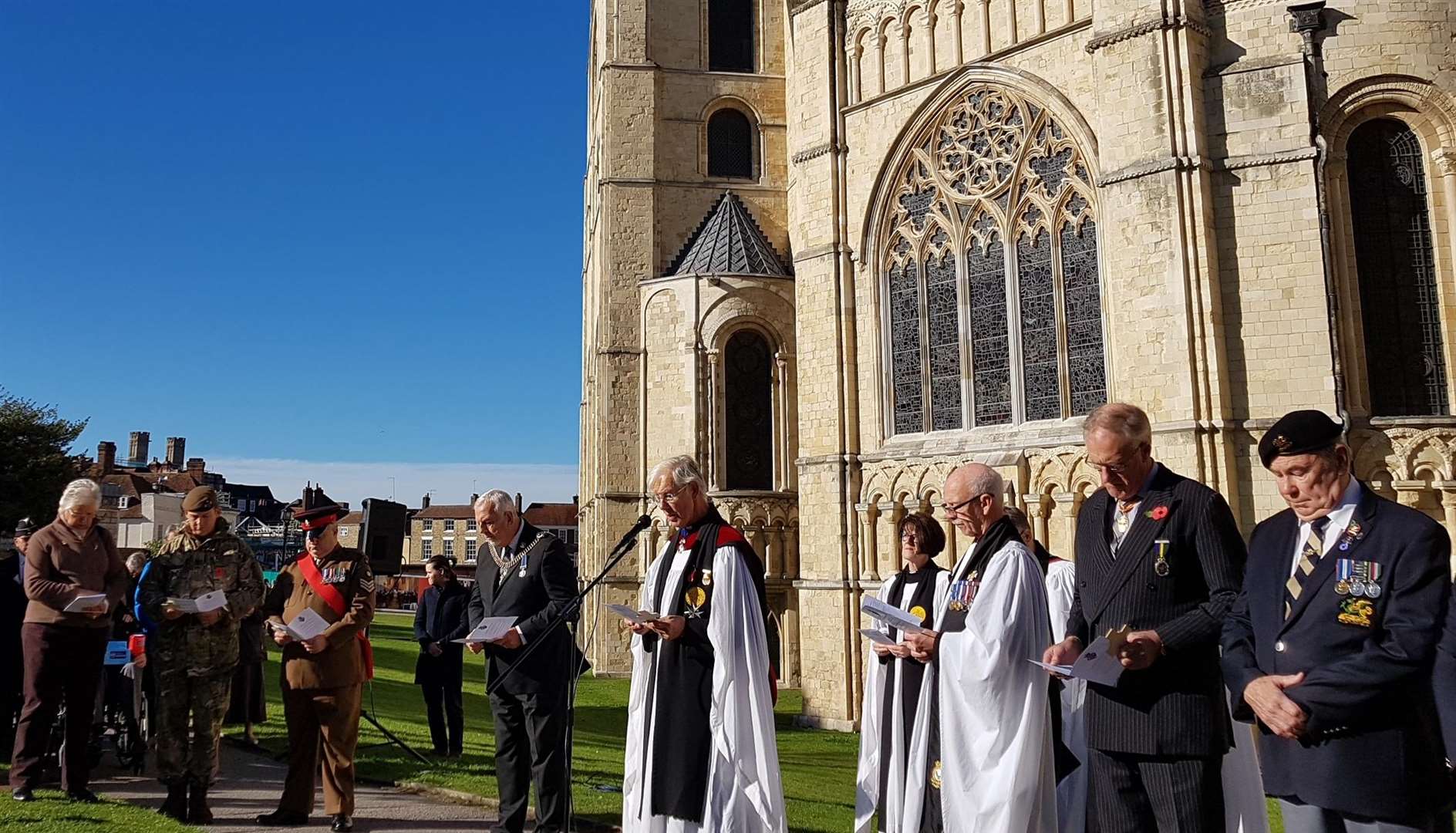 The Dean of Canterbury, the Very Reverend Dr Robert Willis, dedicating the Field of Remembrance
