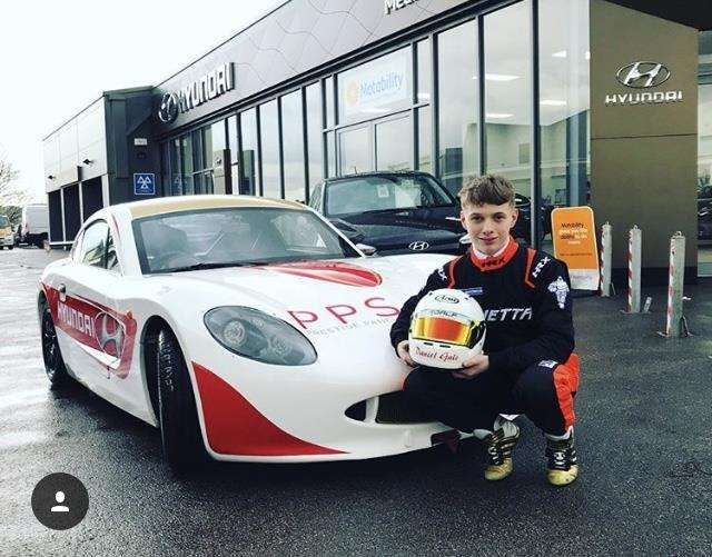 Daniel Gale,14, gears up for his first race at Brands Hatch