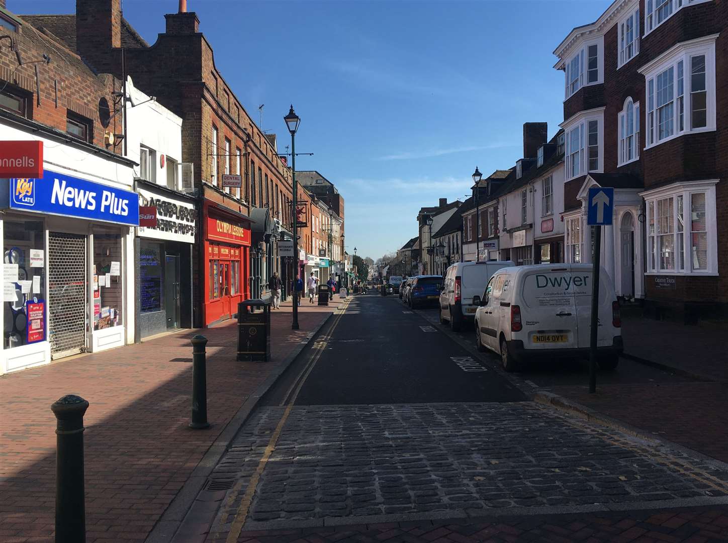 Sittingbourne High Street unusually quiet