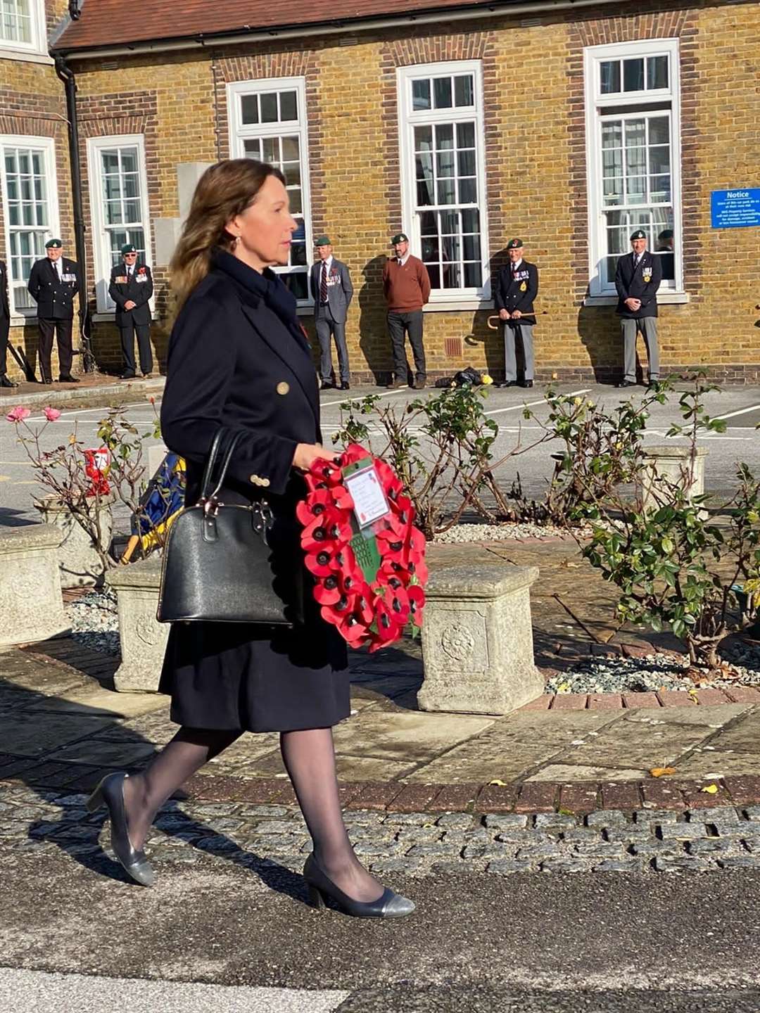 MP for Deal and Dover, Natalie Elphicke, lays a wreath at the scaled back event in Deal