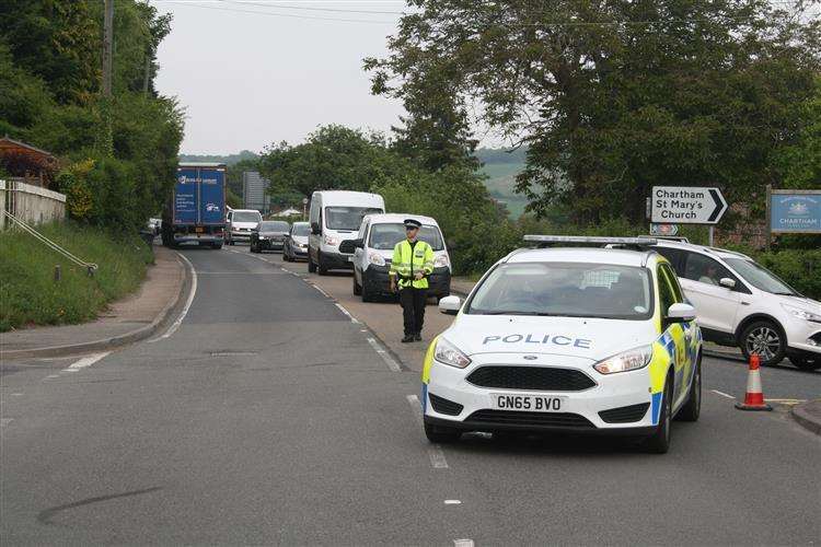 Police blocked a stretch of the A28 after the fatal incident