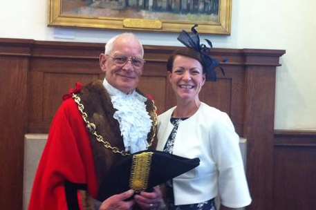 The new Mayor of Maidstone, Cllr Daniel Moriarty, with the Mayoress, his niece, Shirley
