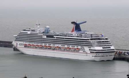 The Carnival Splendor at Dover's cruise terminal