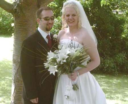 Stephen and Teresa on their wedding day in May