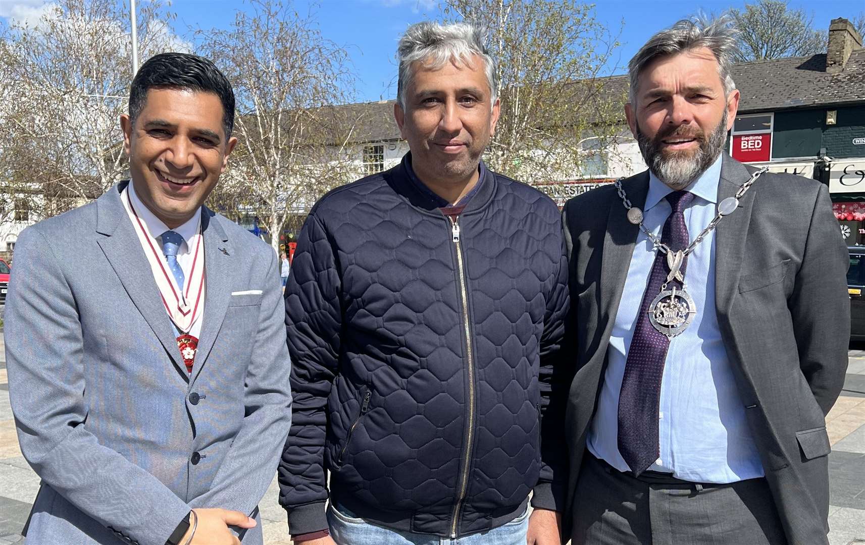 From left: Gurvinder Sandher of Cohesion Plus, Gravesend and Dartford Muslim Association chairman Bilal Farooq and Cllr Jon Caller