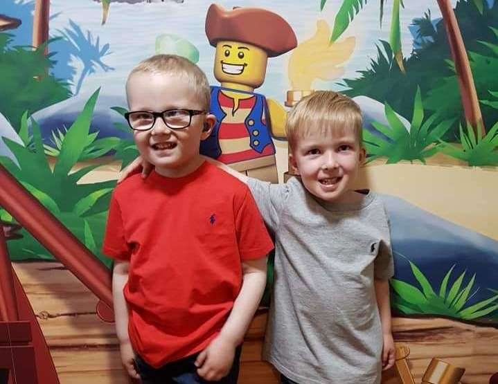 James and Joshua at Legoland