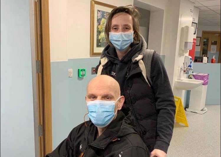 Ricky and his wife Sam after chemotherapy. Picture: Ricky Kennedy