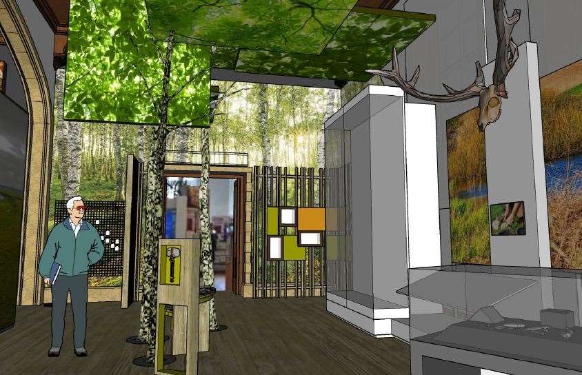 An artist's impression of how the new gallery at Maidstone Museum will look