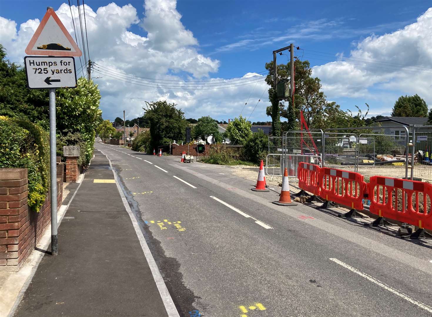 Footpath works in Scocles Road, Minster, have been postponed becasue of other temporary traffic lights in Minster Road. Picture: John Nurden