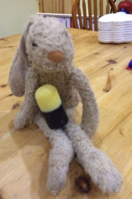 Stuffed bunny Geoffrey is lost