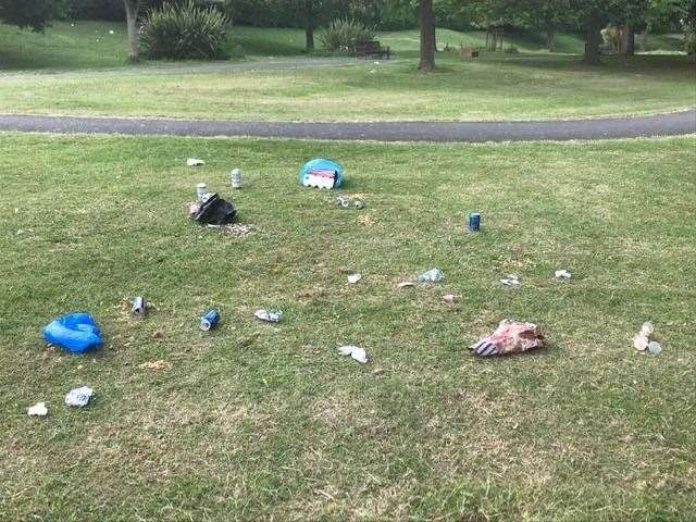 Rubbish at Gravesend Promenade. Picture: Gravesham Borough Council Facebook