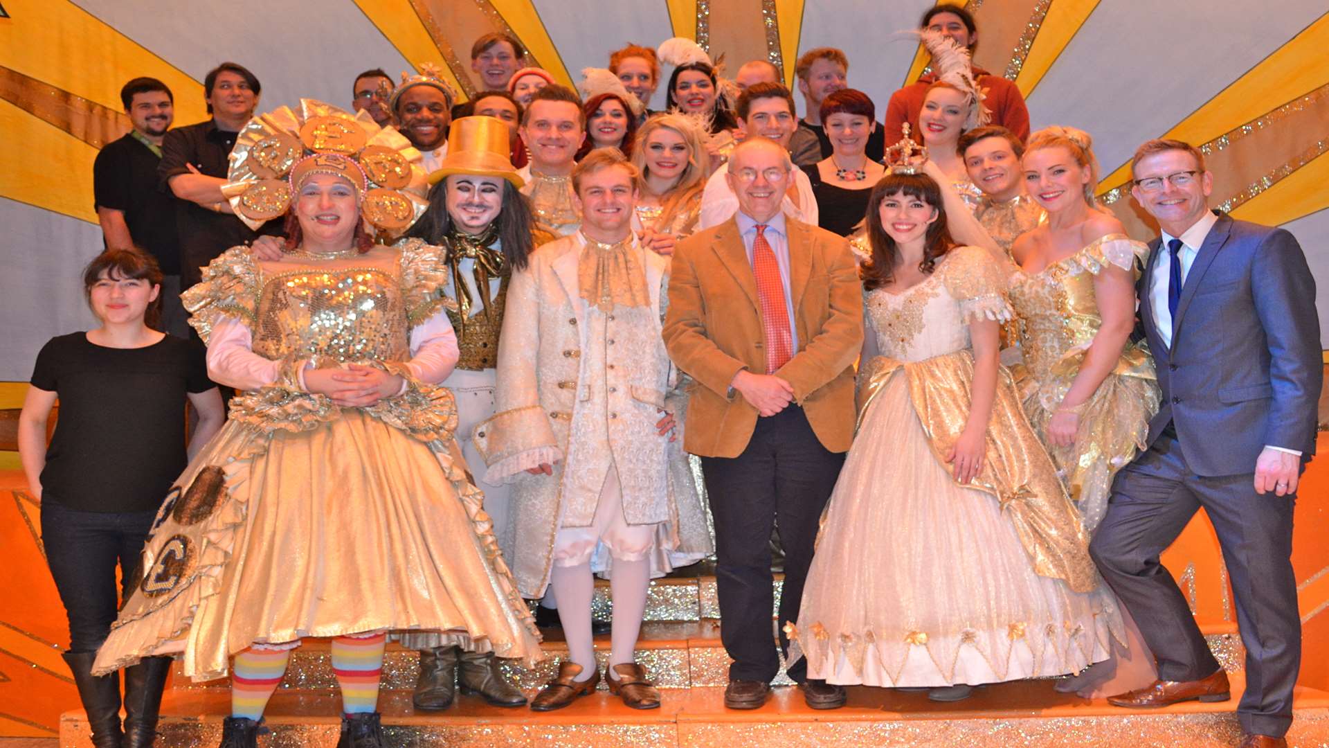 Archbishop of Canterbury Justin Welby with the cast of Jack and the Beanstalk