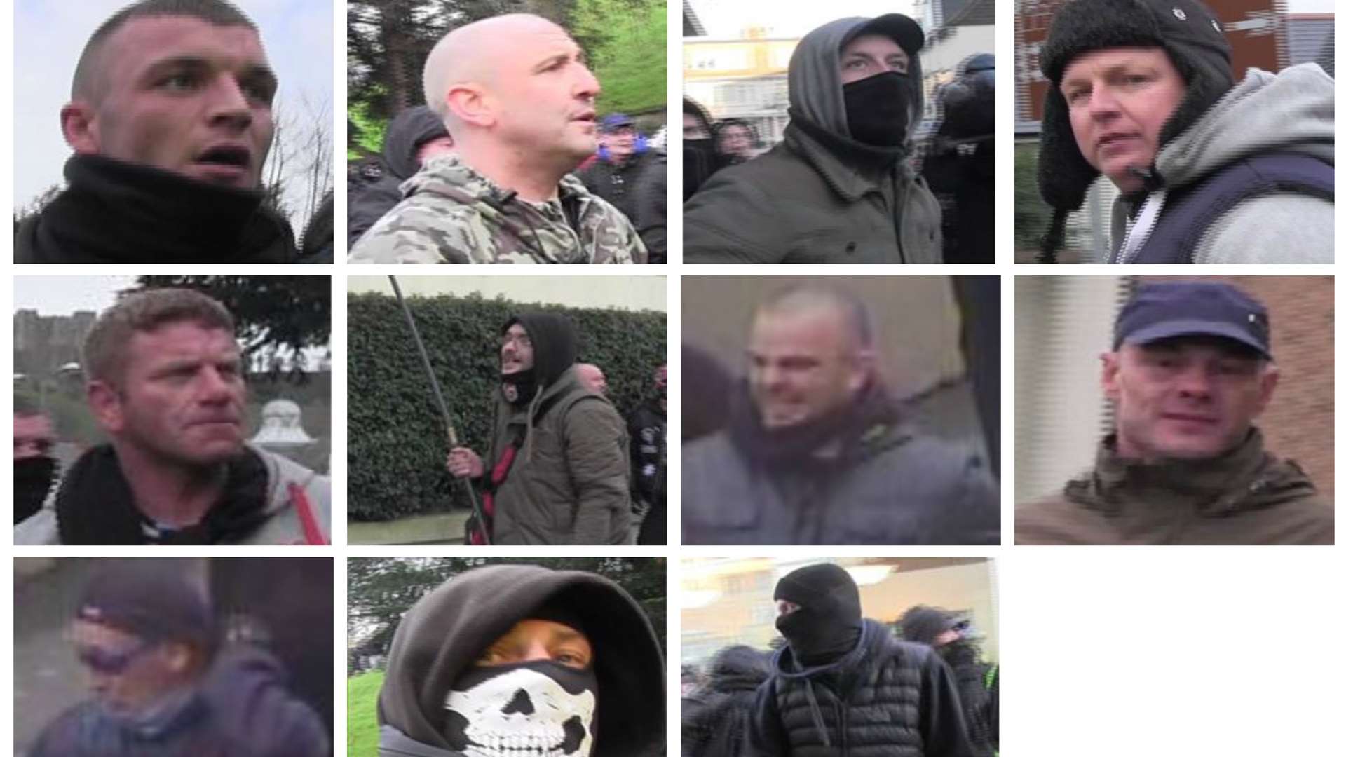 Police are looking to speak to these 11 men after the Dover demonstrations