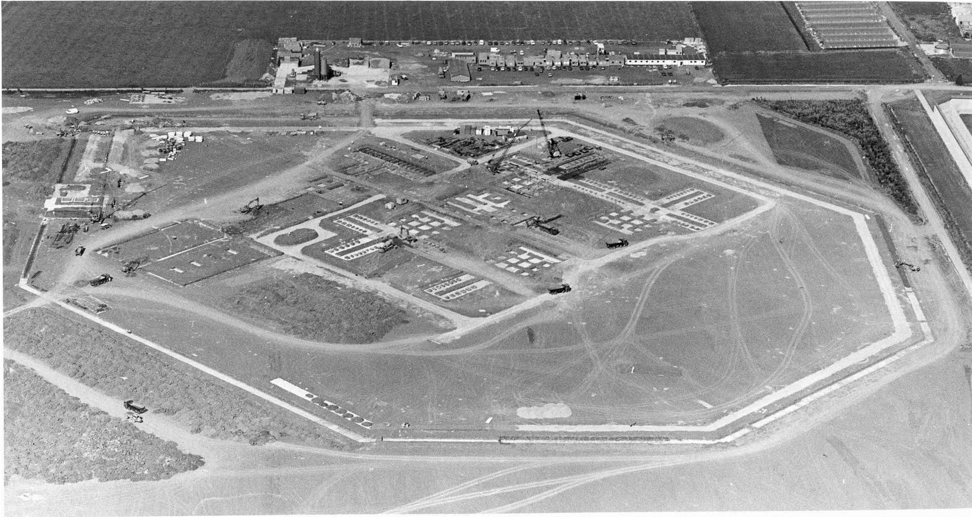HMP Swaleside under construction in the 80s
