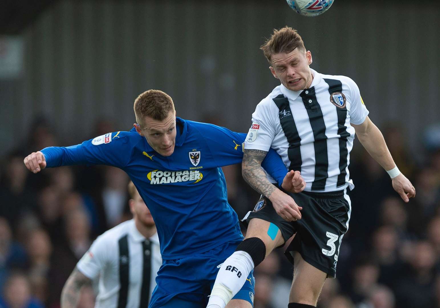 Joe Pigott in action for AFC Wimbledon against Gillingham Picture: Ady Kerry