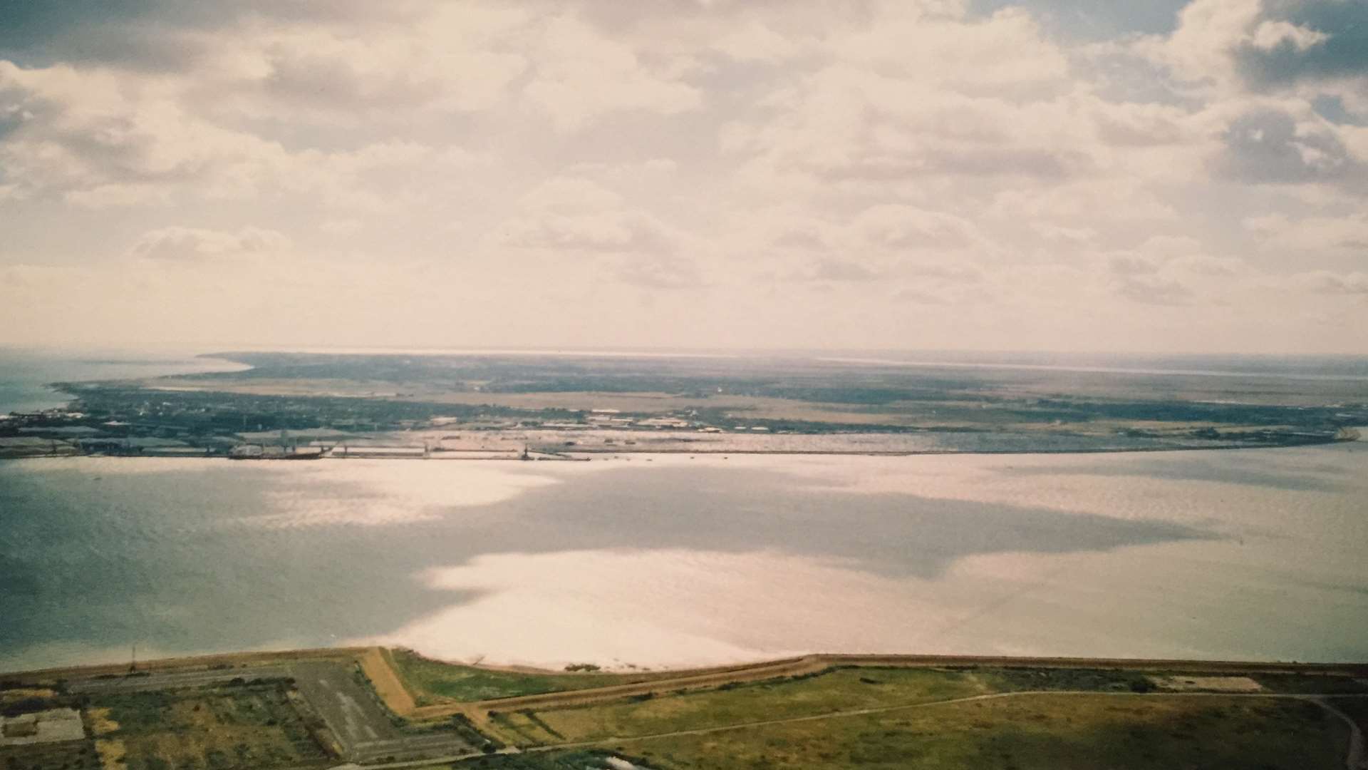 View of the Isle of Sheppey taken by Lee Knowles, 51, of Sittingbourne from the top of the now demolished Grain chimney in 2001.