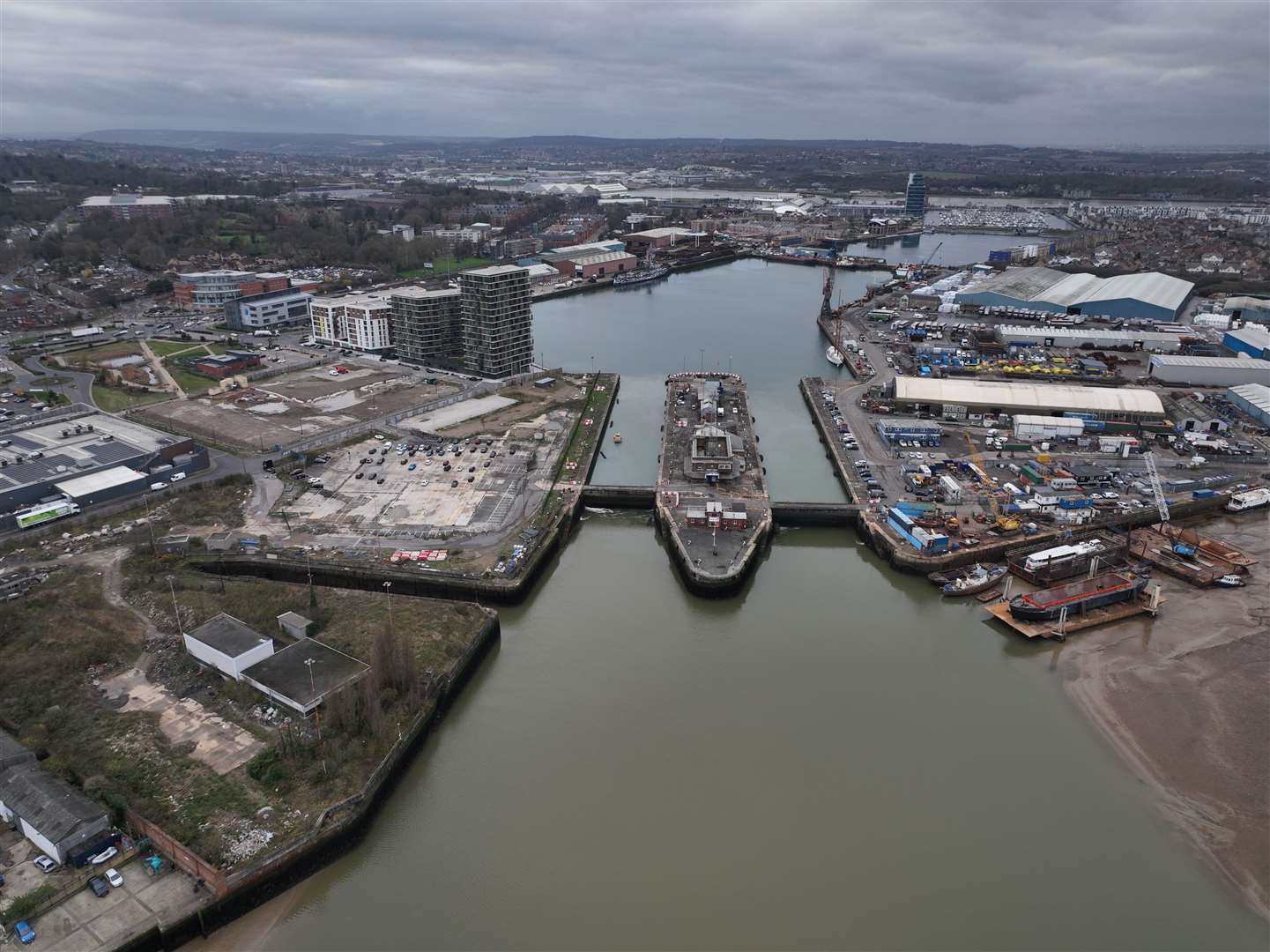 An aerial view of Chatham Docks Picture by Phil Drew