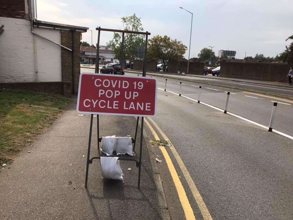 The new pop-up cycle lanes have caused anger in Ashford