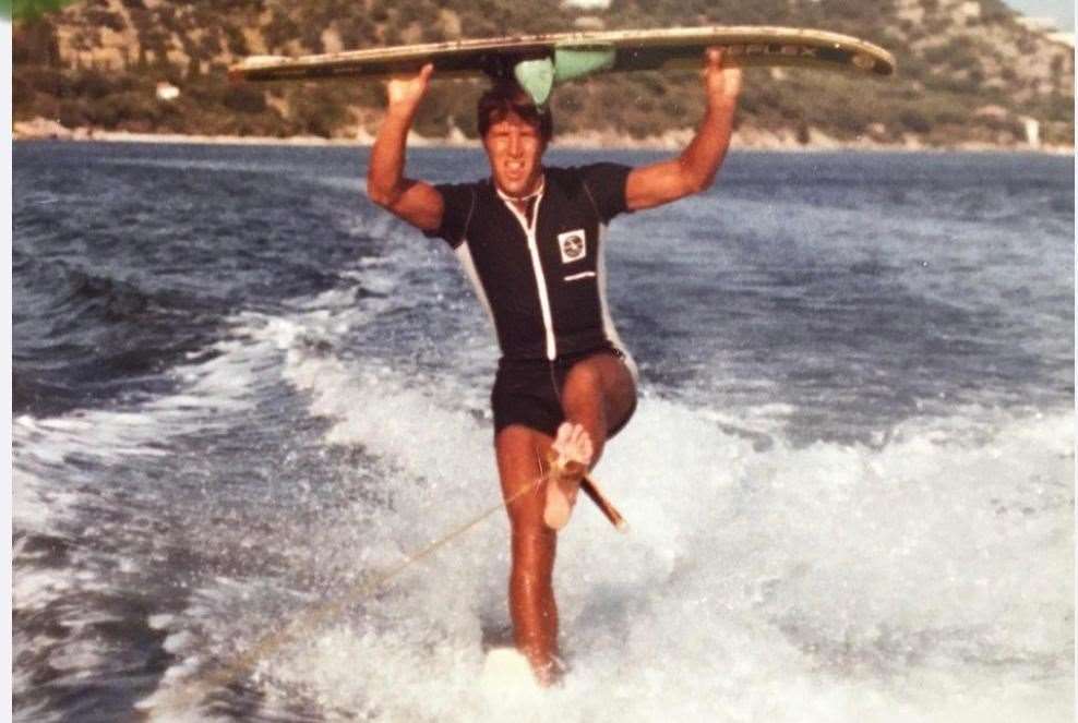 Philip Williams water-skiing in his younger years