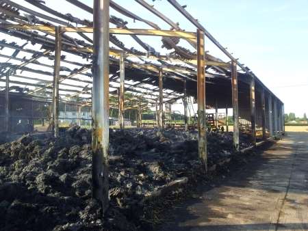 Barn destroyed by fire in Herne Bay.