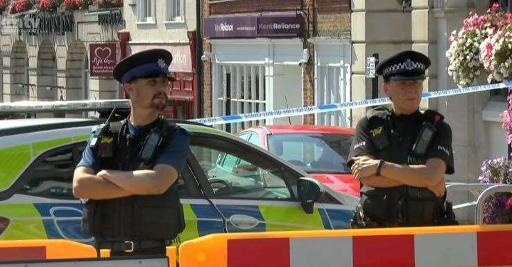 Police at the scene in Jubilee Square