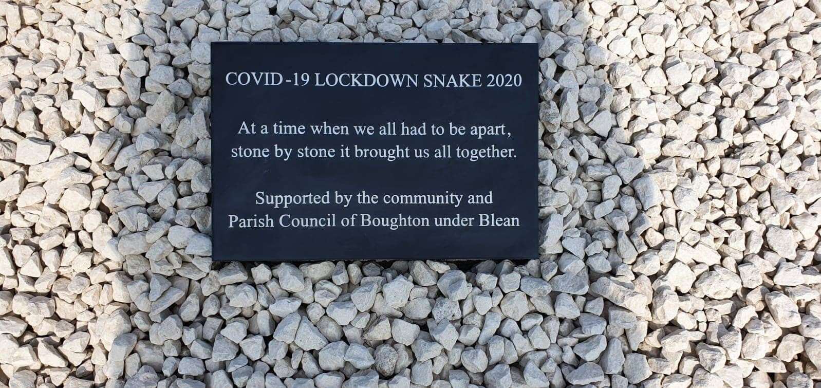 Boughton's stone snake will act as a permanent memorial to the lockdown. Picture: Aimee Skinner
