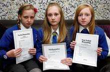 Tommelise Peters, 11, Isabelle Mepstead, 10, and Elise Croucher, 11