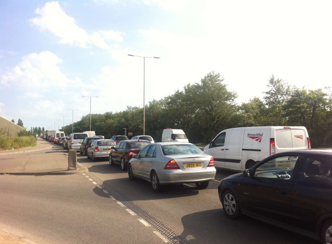 Traffic queues at the scene of the A256 crash. Picture: Melisande Shannon