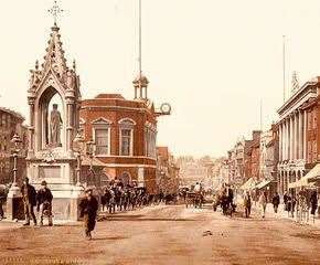 Maidstone town centre in the early 1800s, when gin production was booming