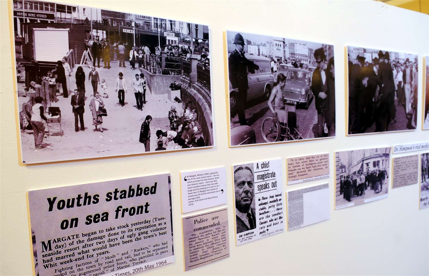 Scenes from an exhibition marking the Mods and Rockers at Margate Museum in 2012