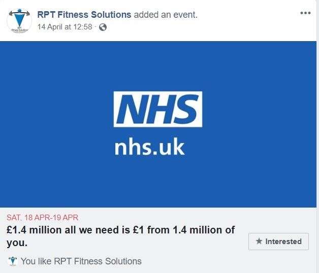 Help Sheppey fitness instructor Ryan Thompson raise £1.4 million for the NHS by clicking this link