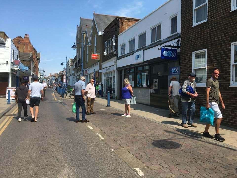 Happy shoppers snapped on Thursday when Sheerness High Street was first pedestrianised. Picture: Chris Reed