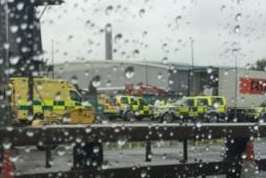 Ambulances at the Dartford Crossing after the suspected illegal immigrants were found. Picture: @Losing_Nemo