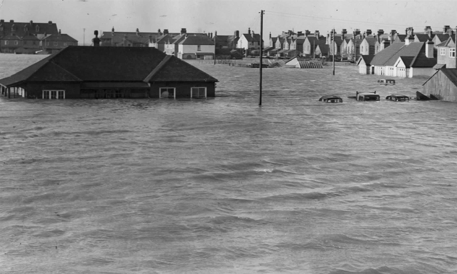 Whitstable Golf Club car park was left under water in 1953
