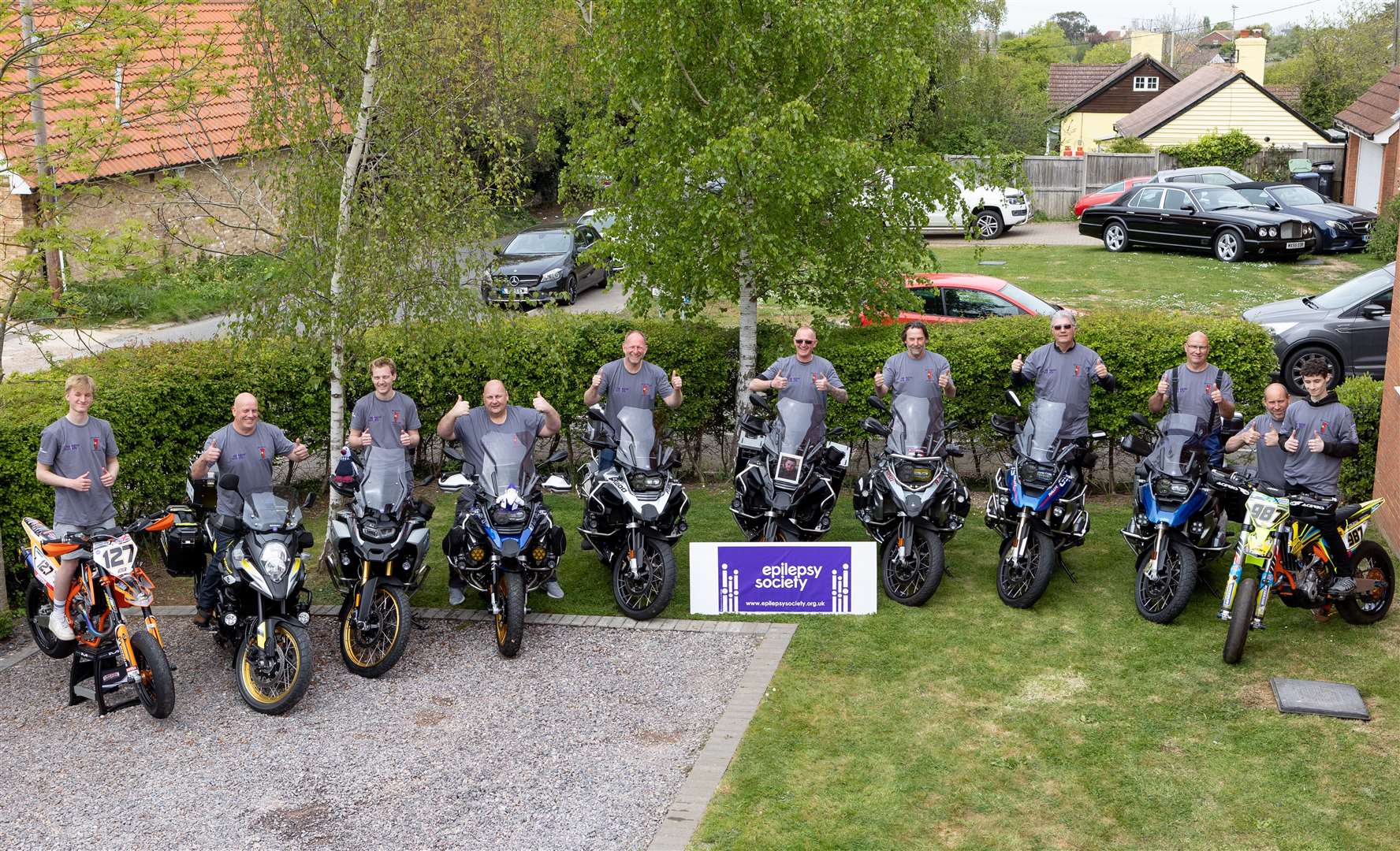 The bikers fundraising for the Epilepsy Society and sponsored by Bay Embroidery, Rose in Bloom and Volopa. Picture: Paul Smith