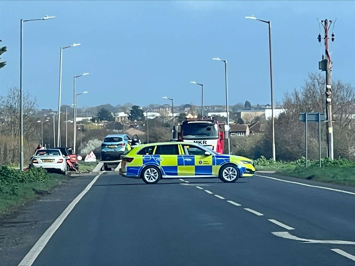 The A299 Thanet way is closed in both directions. Picture: Luke Horvath
