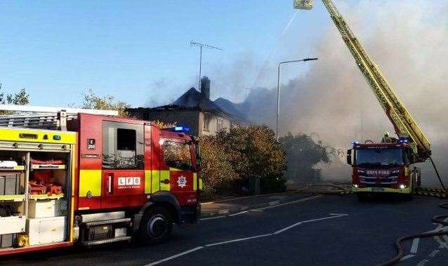 The fire in Crayford Way. Photo: London Fire Brigade