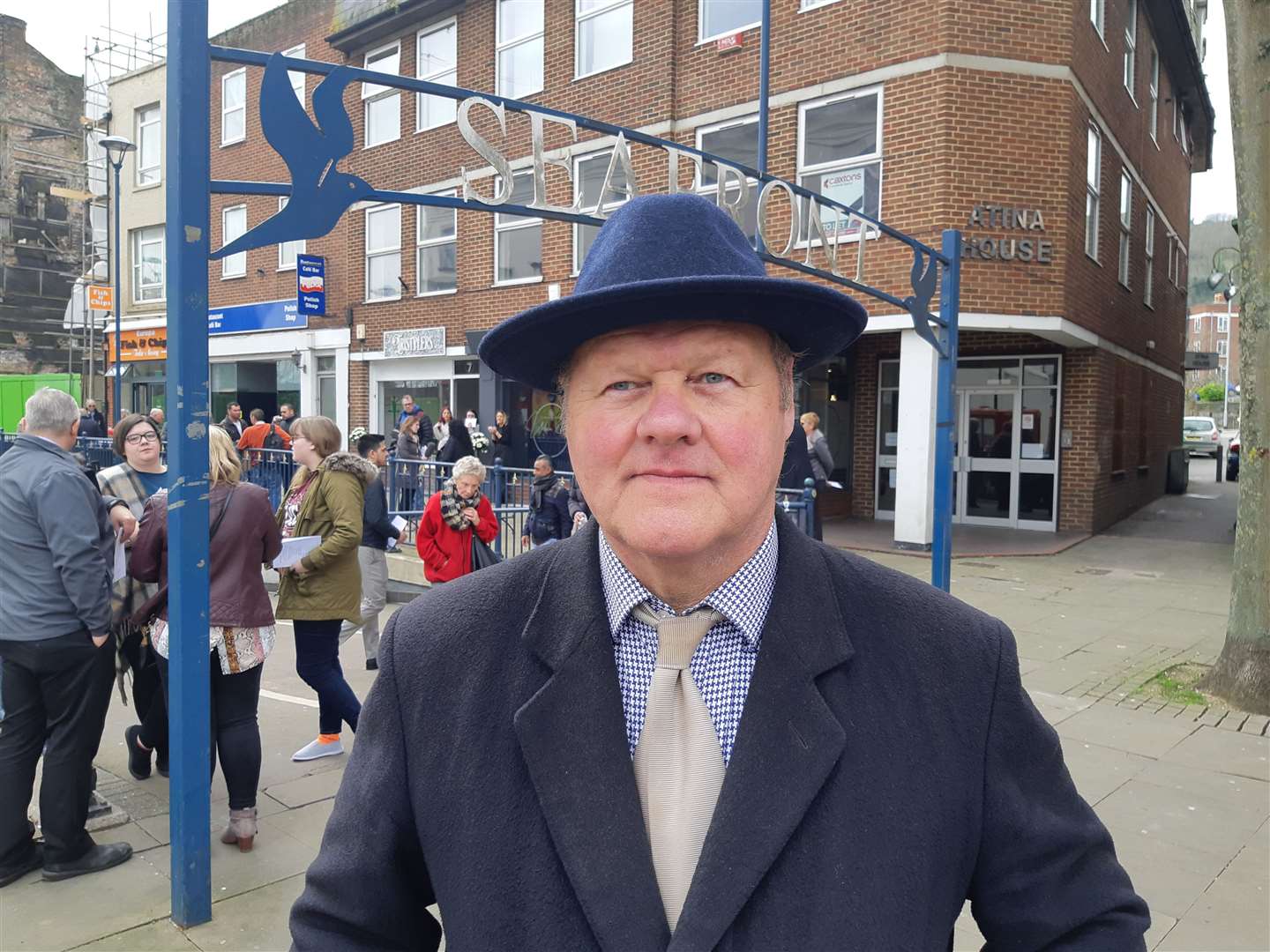 Graham Wanstall in Bench Street for the unveiling of the memorial plaque, March 27, 2019