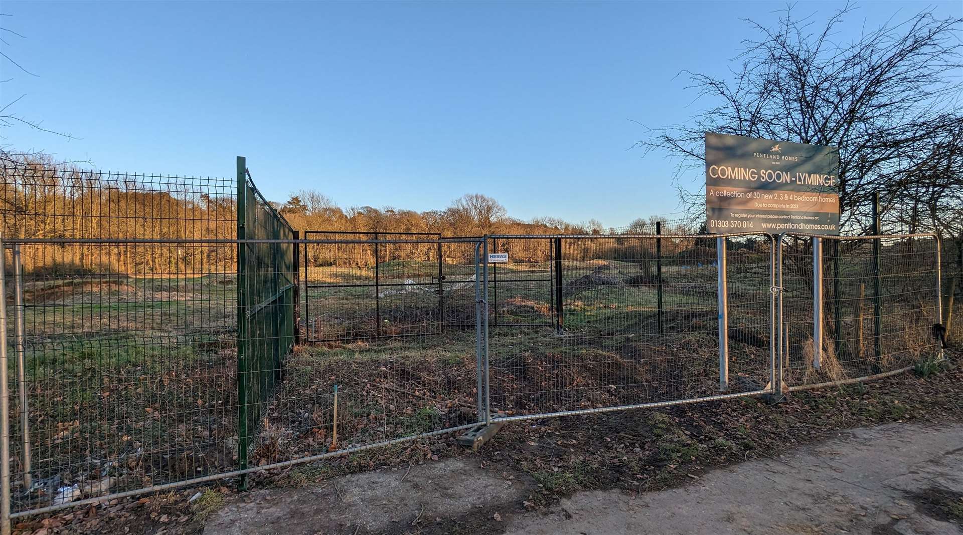 The site of proposed homes in Lyminge off the main road south of the village
