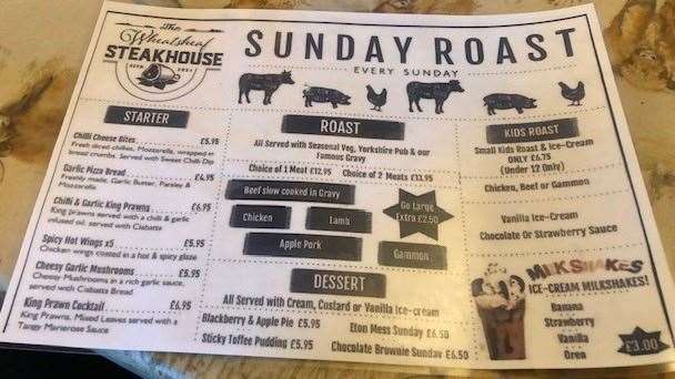 The Sunday roast is apparently a big draw at The Wheatsheaf and there were plenty of menus dotted about