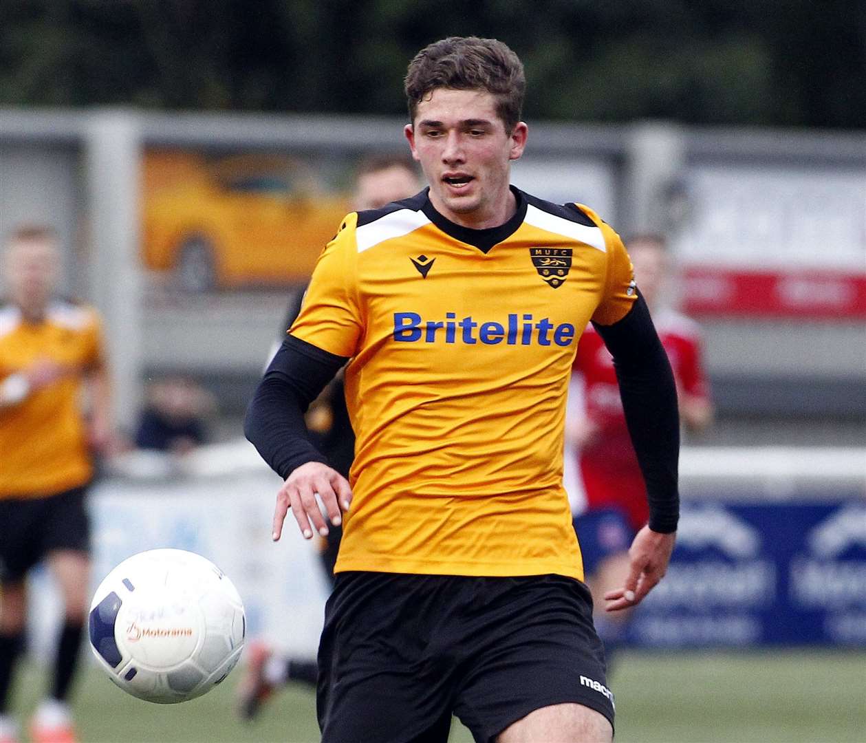 Max Watters in action on his Maidstone United debut Picture: Sean Aidan