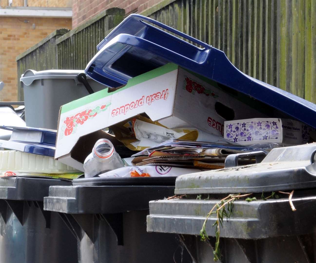 Recycling bins will continue to go uncollected while workers are on strike. Stock pic.