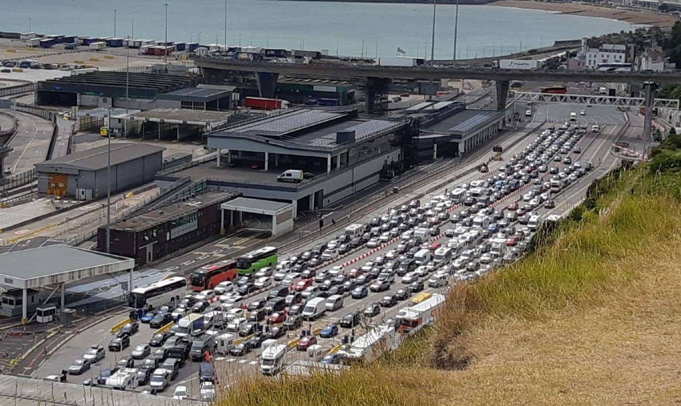 Queues at the Port of Dover in July let to gridlock on local roads