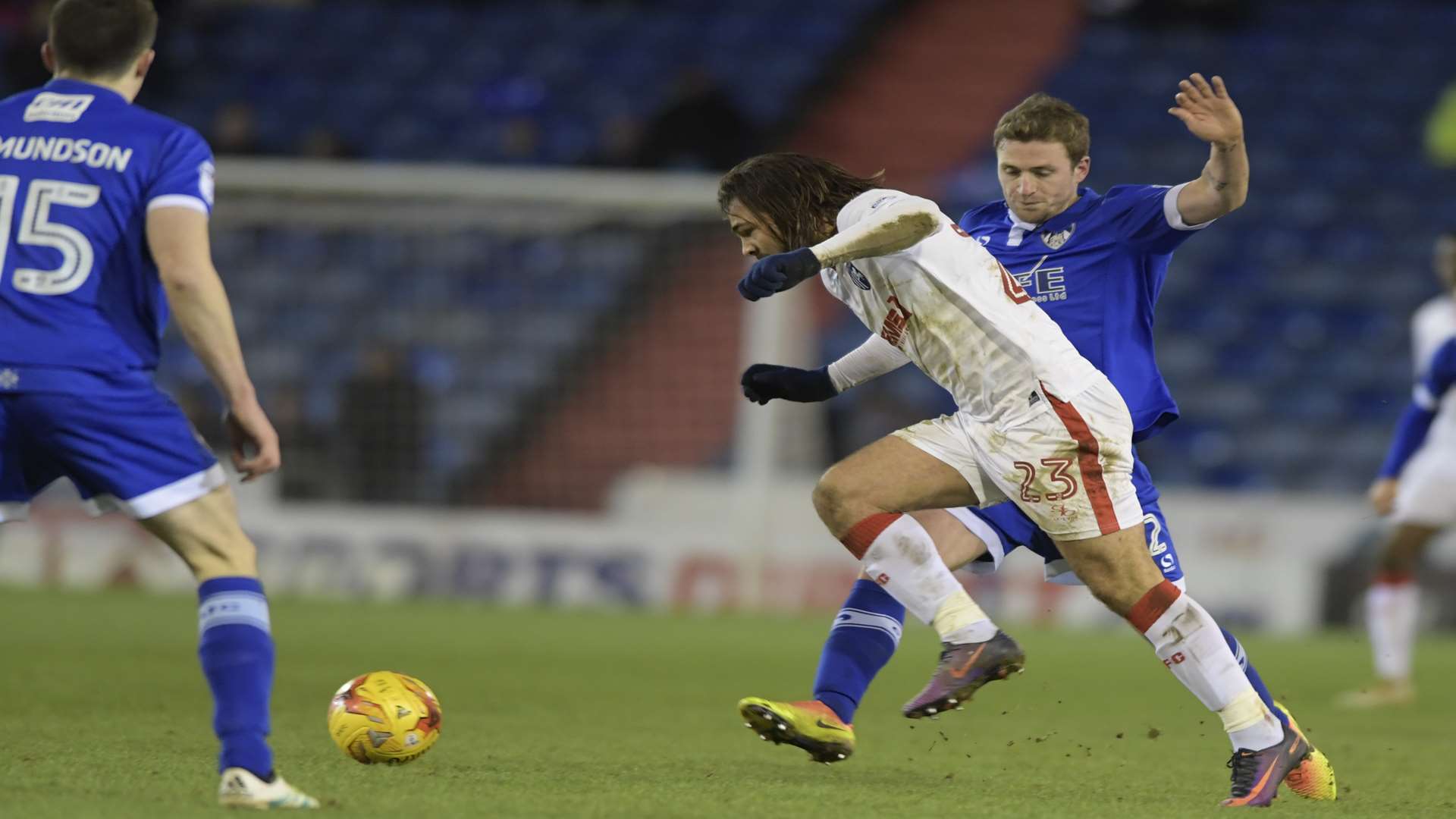 Bradley Dack faces resistance as he looks to breach the Latics' defence Picture: Barry Goodwin
