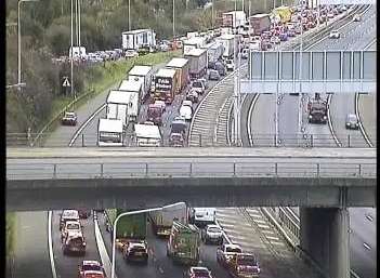 Queues stretch back to junction 6